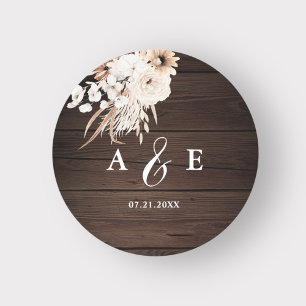 Sticker Rond Boho Rustic Fall Flowers Mariage