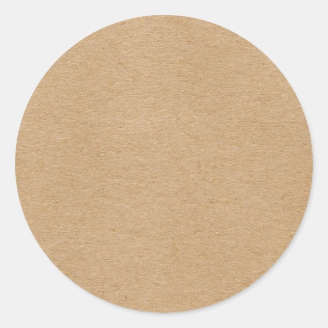 Sticker Rond Boho rustique Kraft simple et élégant (Devant)
