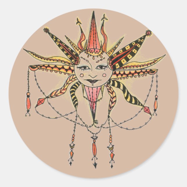 Sticker Rond Boho Soleil (Devant)