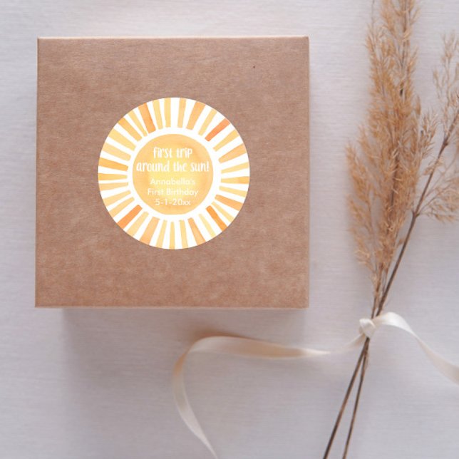 Sticker Rond Boho sunshine Premier voyage autour de l'anniversa (Créateur téléchargé)