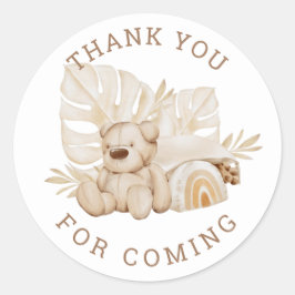 Sticker Rond Boho Teddy Bear | Parti Anniversaire de enfant Mer