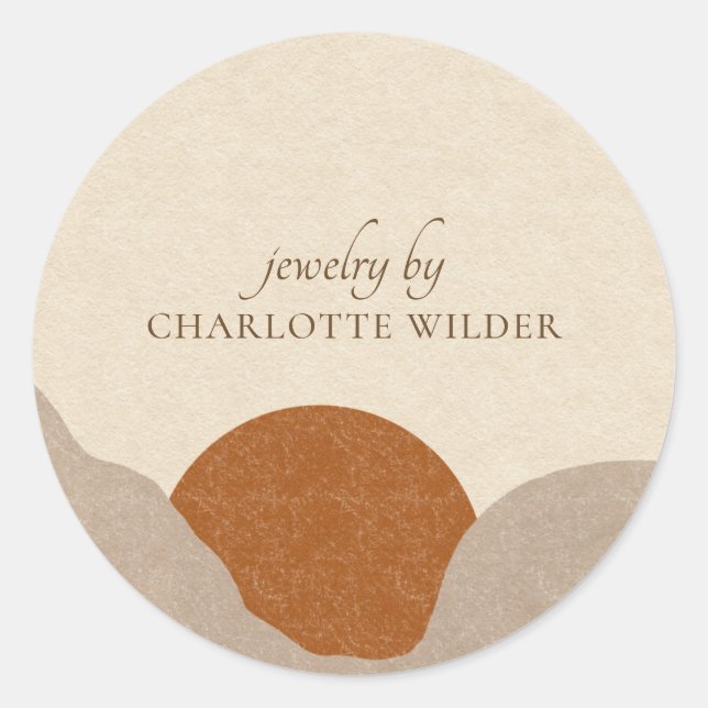 Sticker Rond Boho Terracotta Sable Produit Abstrait (Devant)