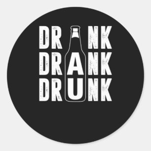 Sticker Rond Boire Boire Boire Boire Bouteille Bière Bière Love