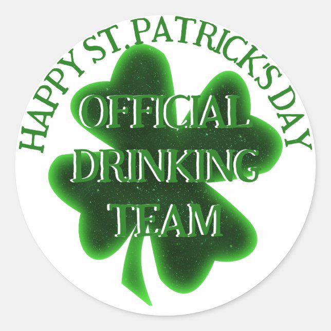 Sticker Rond Boire Équipe St. Patrick's Day (Devant)