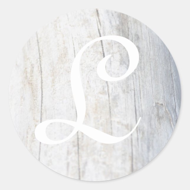 Sticker Rond Bois de Conduite Monogramme Personnalisable (Devant)
