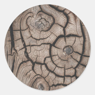 Sticker Rond Bois de mode billots d'arbre en bois