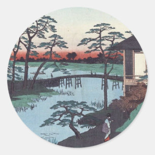Sticker Rond Bois japonais vintage