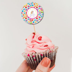 Sticker Rond Bois mignon Cher Dansant Rock-n-Roll violet