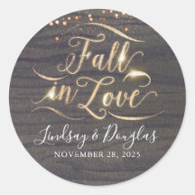Bois rustique chute dans l'amour Mariage d'automne