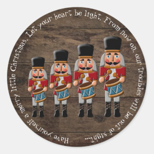 Sticker Rond Bois rustique Pays Noisette de Noël