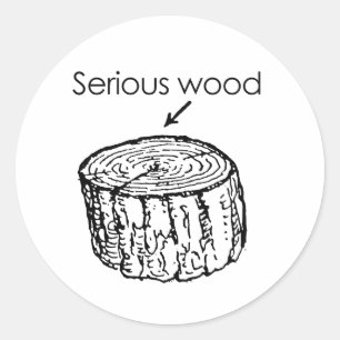 STICKER ROND BOIS SÉRIEUX