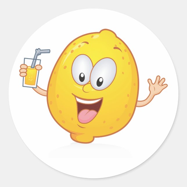 Sticker Rond Boisson de citron juteux (Devant)