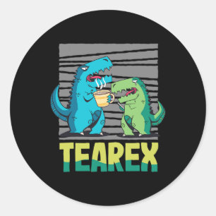 Sticker Rond Boisson de thé Tearex Dinosaur Tyrannosaurus TeaRe