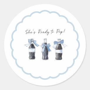 Sticker Rond Boisson gazeuse Blue Baby prête à éclater !