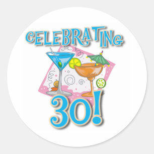 Sticker Rond Boissons tropicales célébrant 30