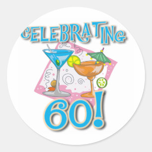 Sticker Rond Boissons tropicales célébrant 60