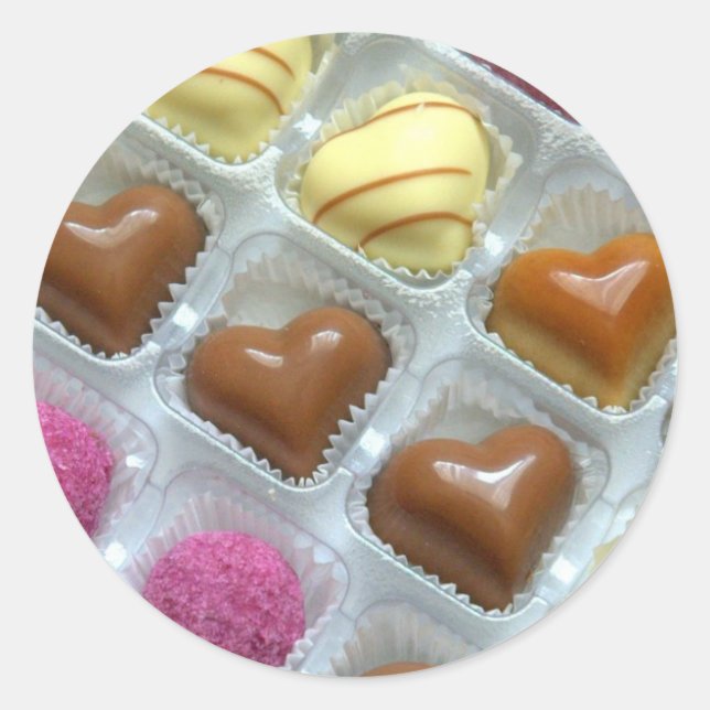 Sticker Rond Boîte cardiaque au chocolat (Devant)