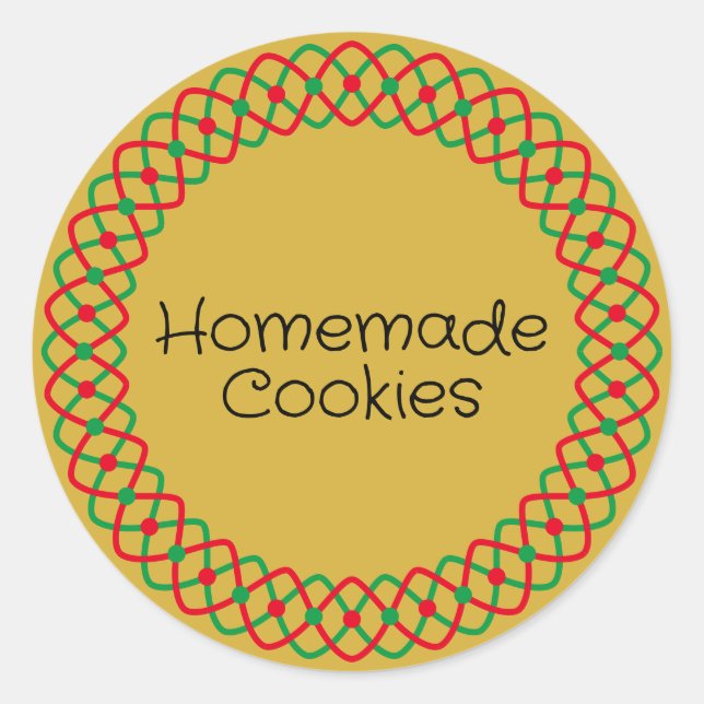 Sticker Rond Boîte de boulangerie de Noël (Devant)