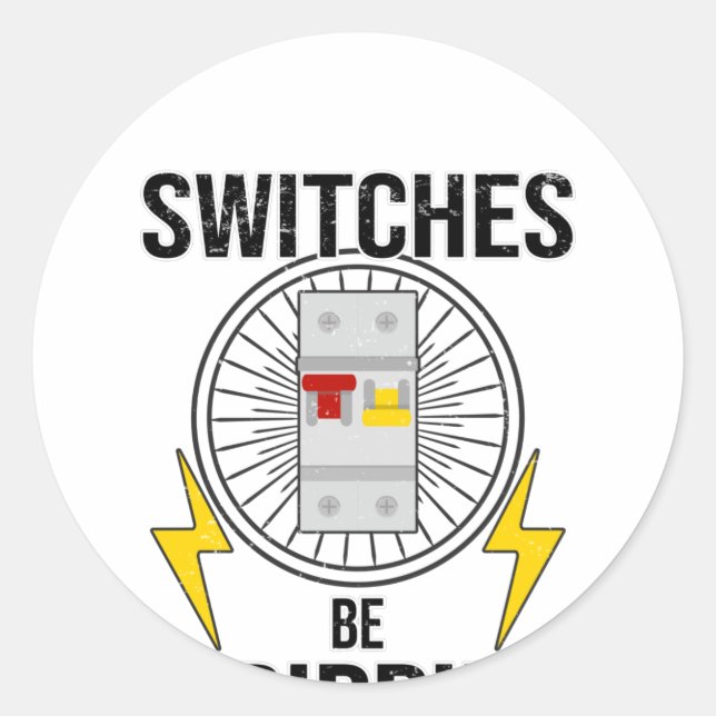 Sticker Rond Boîte de contrôle d'électricien de fusion (Devant)