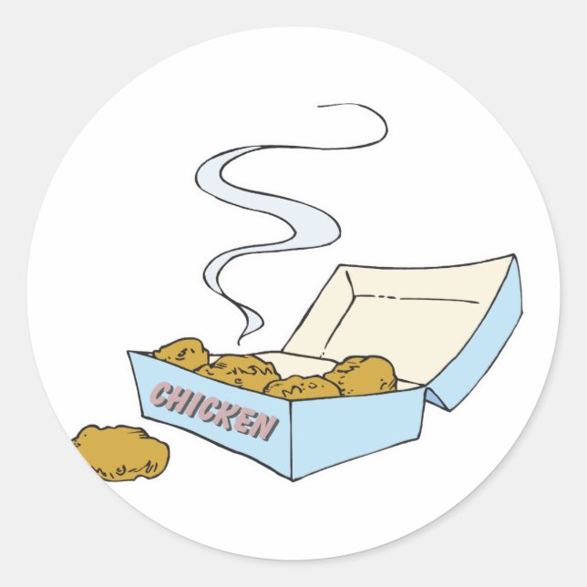 Sticker Rond boîte de nuggets de poulet (Devant)