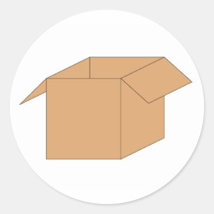 Sticker Rond Boîte en carton