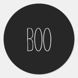 Sticker Rond Boite noir blanc éffrayant manuscrit Halloween