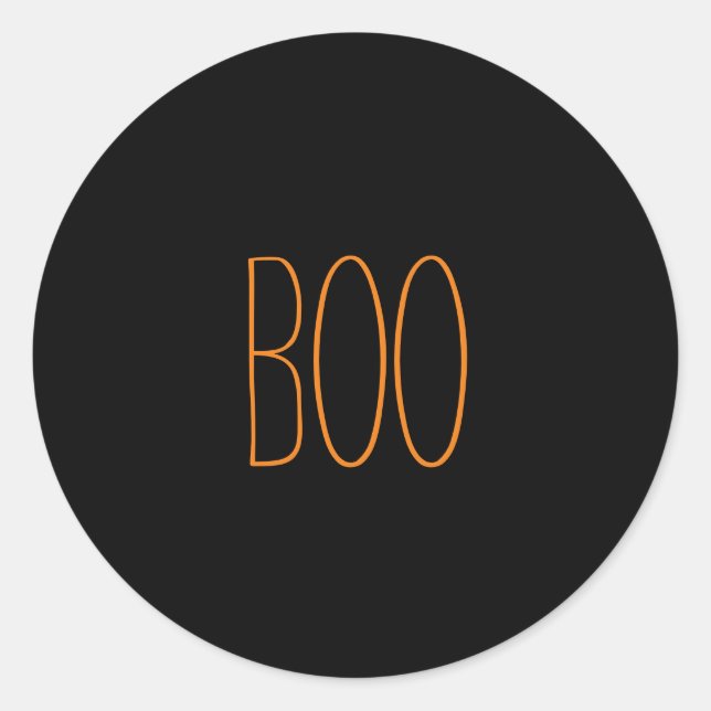 Sticker Rond Boite noir orange éffrayant manuscrit Halloween (Devant)