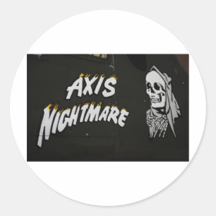 Sticker Rond Bombardier de "CAUCHEMAR d'AXE" d'art de nez