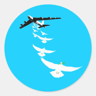 Sticker Rond Bombardier de colombe de la paix B52