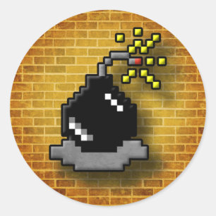Sticker Rond Bombe à 8 bits