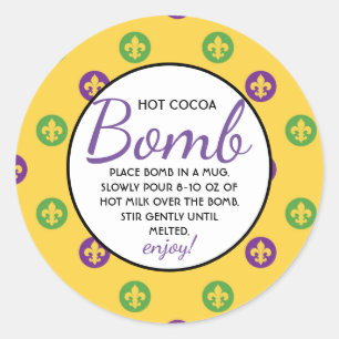 Sticker Rond Bombe au chocolat chaud Mardi Gras