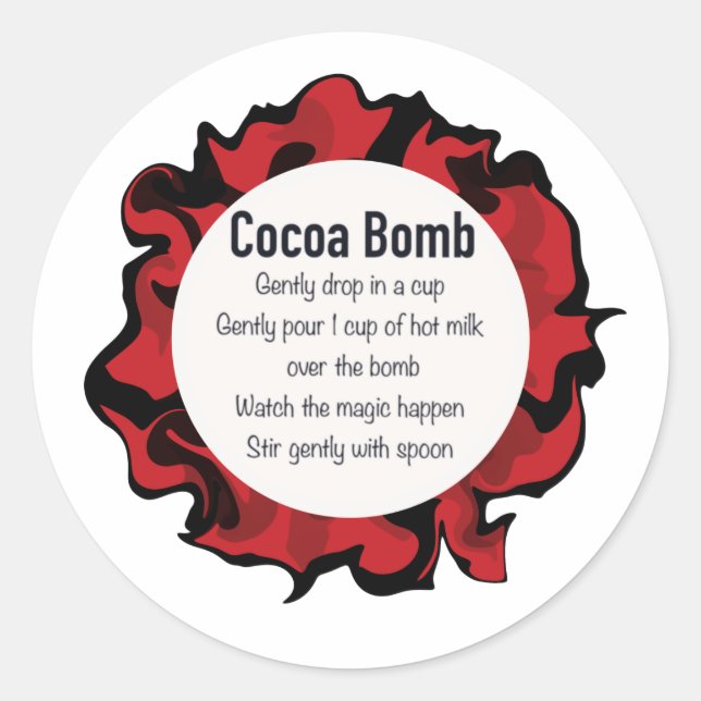 Sticker Rond Bombe de cacao chaud, chocolat chaud (Devant)