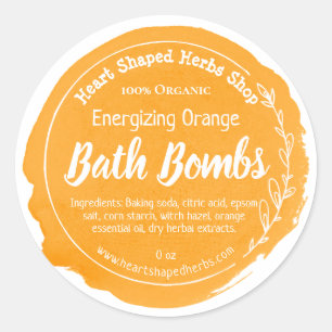 Sticker Rond Bombe d'eau orange de l'aile d'agrumes