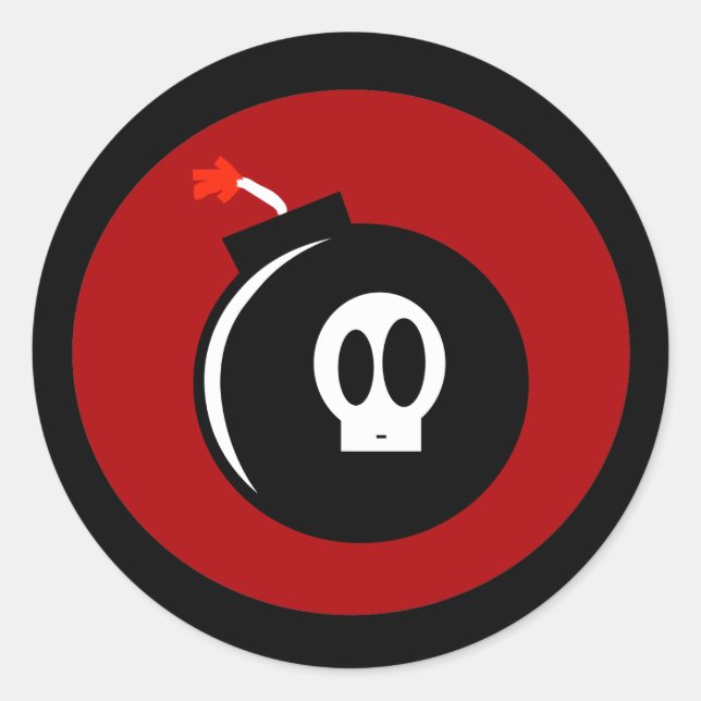 Sticker Rond Bombe du crâne (Devant)