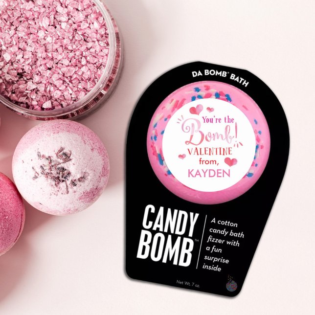 Sticker Rond Bombe rose personnalisée Cute Valentine (Créateur téléchargé)
