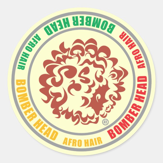 Sticker Rond BOMBER-HEAD-RASTA (Autocollant) (Devant)