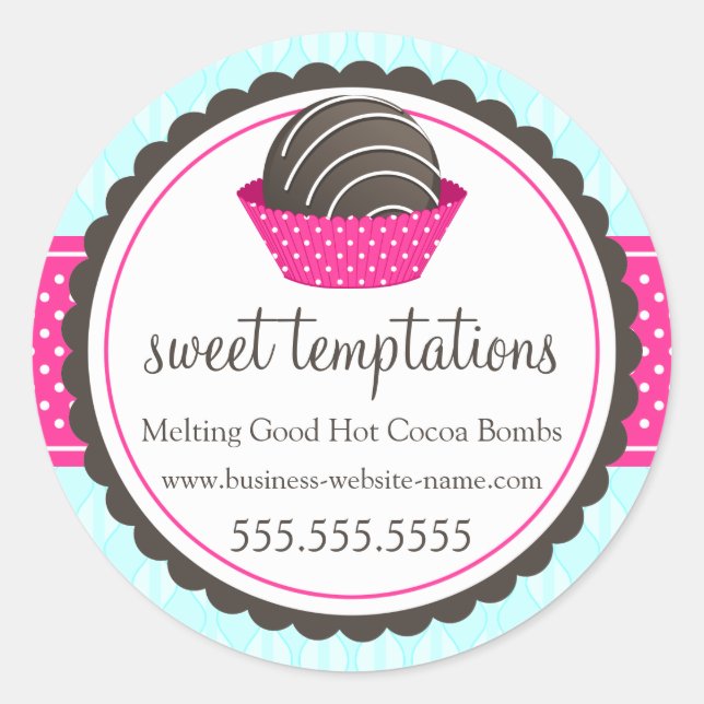 Sticker Rond Bombes au chocolat au cacao chaud (Devant)