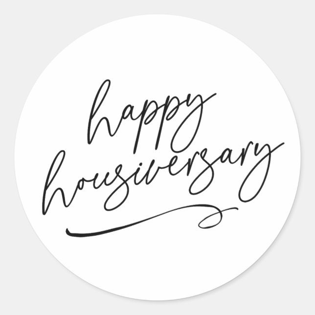 Sticker Rond Bon Accueil Anniversaire Script immobilier (Devant)