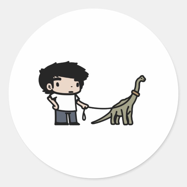 Sticker Rond Bon Brachiosaurus (Devant)