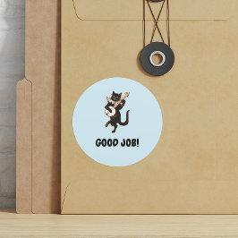 Sticker Rond Bon emploi mignon chat vintage encouragement de l'