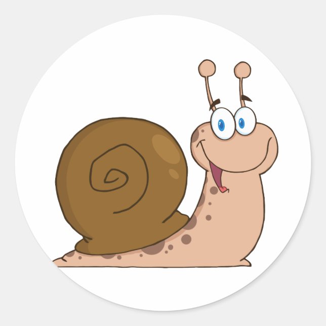 Sticker Rond Bon escargot de dessin animé (Devant)