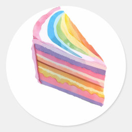 Sticker Rond Bon gâteau arc-en-ciel