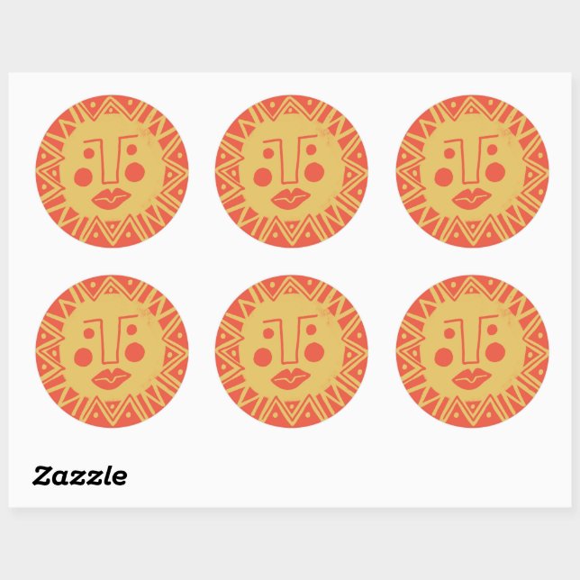 STICKER ROND BON MATIN SOLEIL CLAIR (Feuille)