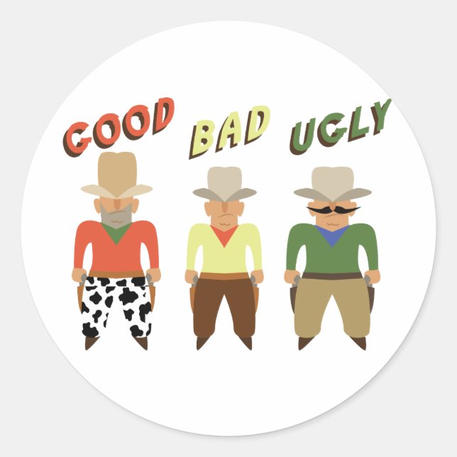 Sticker Rond Bon Mauvais Vilain (Devant)