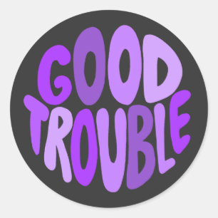 Sticker Rond Bon problème Courrier violet