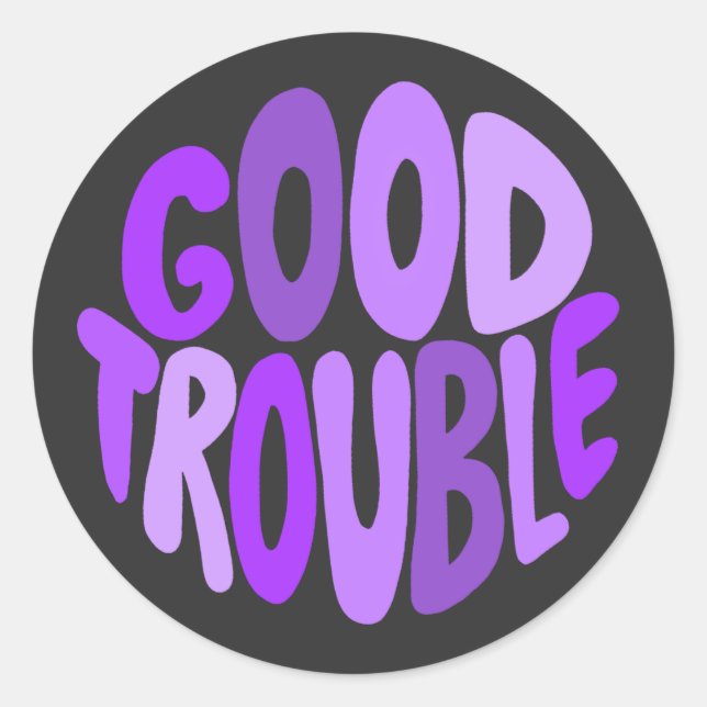 Sticker Rond Bon problème Courrier violet (Devant)