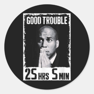Sticker Rond Bon Problème Nécessaire Corey Booker 25 Heures Et