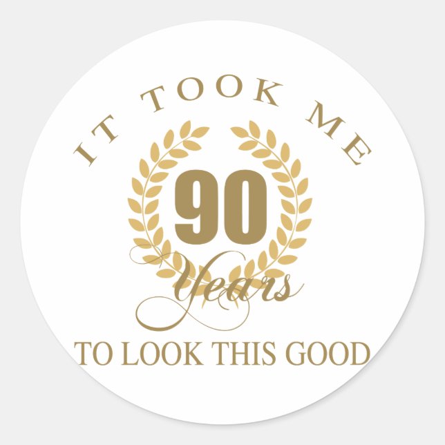 Sticker Rond Bon regard 90e anniversaire (Devant)
