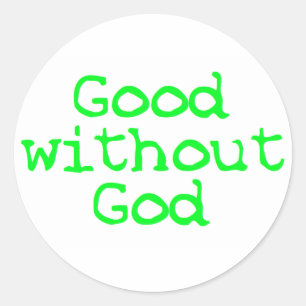 Sticker Rond Bon sans Dieu vert clair
