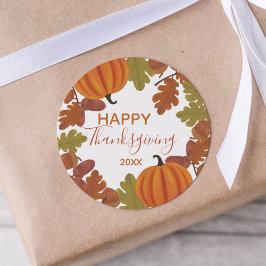 Sticker Rond Bon thanksgiving automne